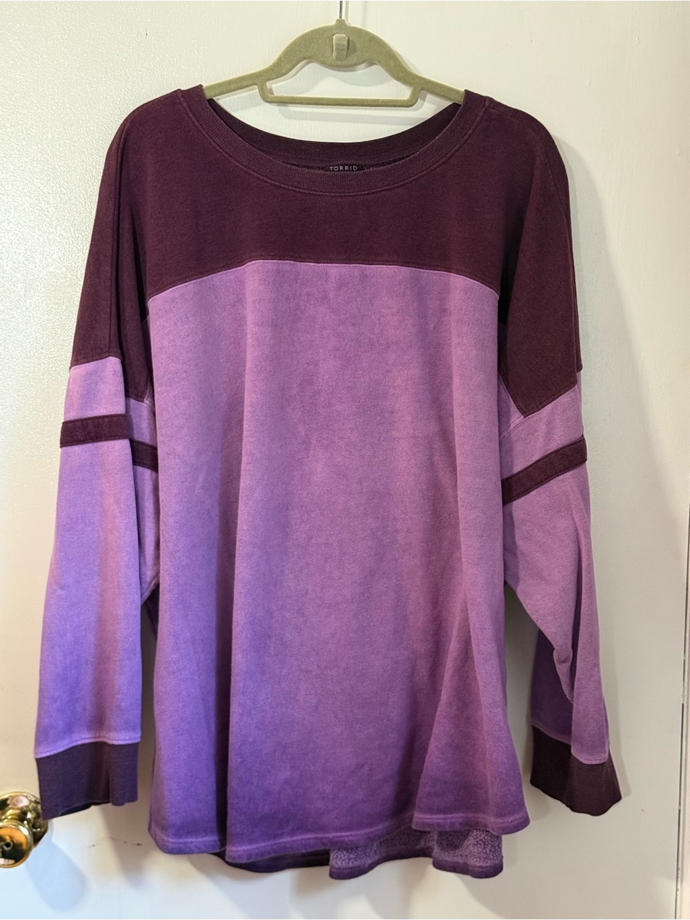 Torrid Purple Colorblock Oversized Sweatshirt Size 4
